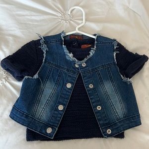 7 For All Mankind kids denim vest and shirt